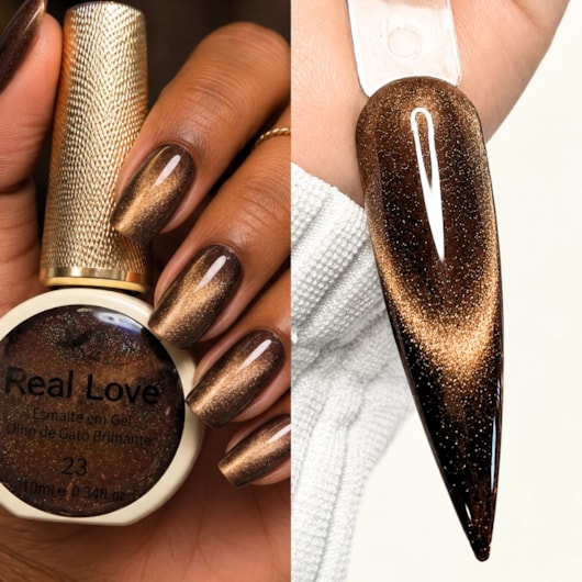Esmalte gel olho de gato Real Love Refletivo 23 Magnético para unhas
