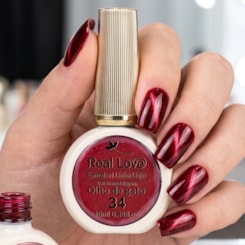 Esmalte gel olho de gato Real Love Refletivo 34 Vermelho rebu Magnético Esmalte gel olho de gato Real Love Refletivo 34 Vermelho rebu Magnético