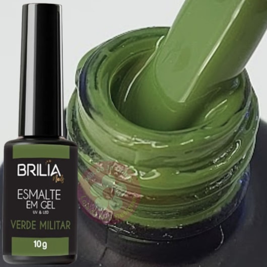 Esmalte Gel Verde militar Brilia 10g UV/LED para unhas