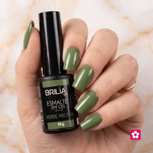 Esmalte Gel Verde militar Brilia 10g UV/LED para unhas