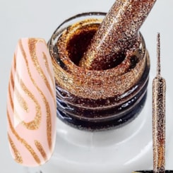 Esmalte liner Cobre holográfico 03 10ml Real Love Esmalte liner Cobre holográfico 03 10ml Real Love