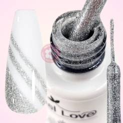 Esmalte liner Prateado Holográfico 01 10ml Real Love Esmalte liner Prateado Holográfico 01 10ml Real Love
