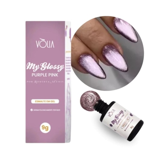 Esmalte Magnético My Glossy Purple Pink Volia 9g para unhas