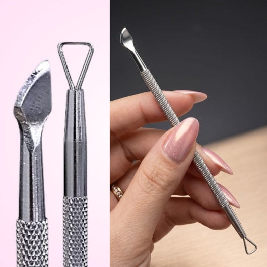 Espátula Inox para Unhas e Fibras para unhas