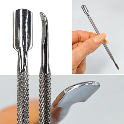 Espátula para afastar cutículas com desencravador Inox 24