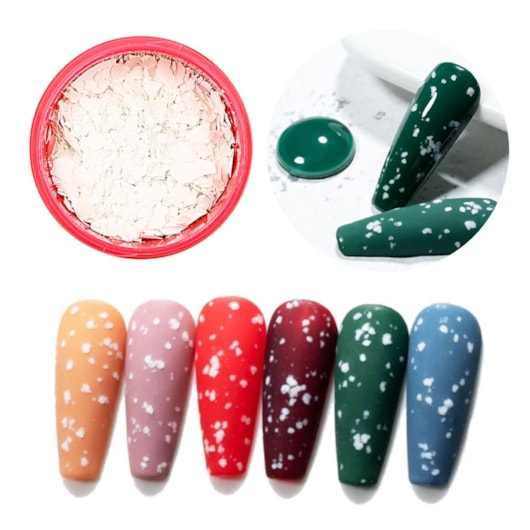 Flake Linha Quail Egg Shell Mix da Jo Decoração das Unhas para unhas