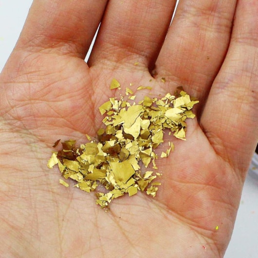 Flakes Luxo Com Folhas De Ouro Dourado para unhas