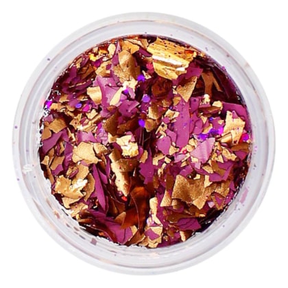 Flakes Uva Rose Mix da Jo - Cor: Uva Rose com Foil e Glitter