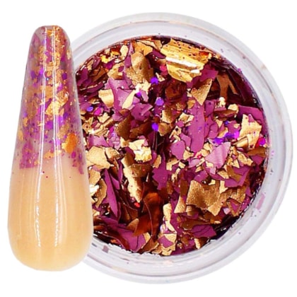 Flakes Uva Rose Mix da Jo - Cor: Uva Rose com Foil e Glitter