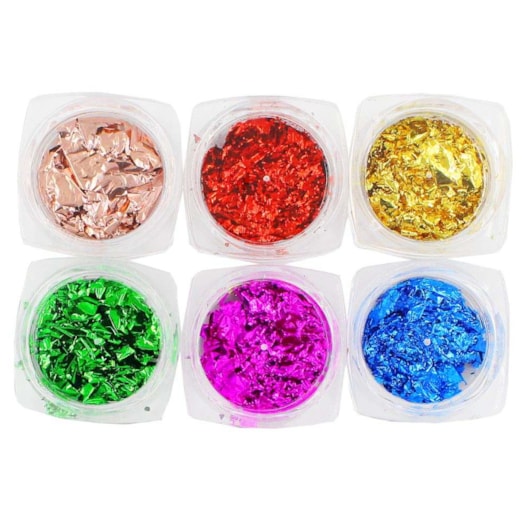 Foil Para Encapsulamento Colorido 6 Cores para unhas