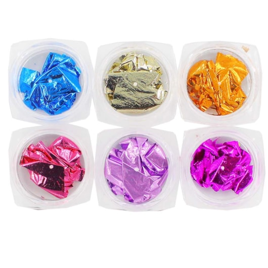 Foil Para Encapsulamento Mix Colorido 6un para unhas