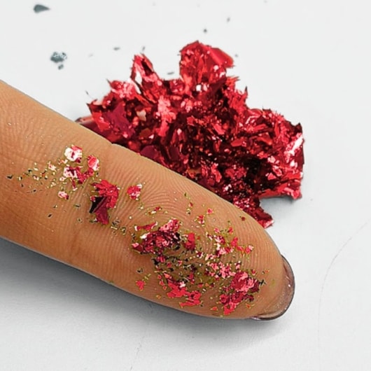 Foil picado Vermelho cromado Mix da Jo para unhas