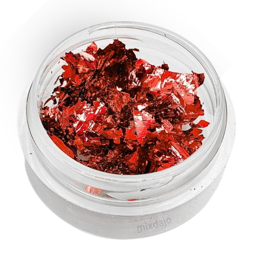 Foil picado Vermelho cromado Mix da Jo para unhas