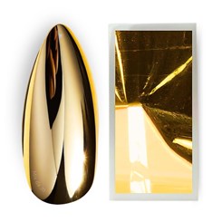 Folha de espelho Dourada 16un Unhas cromadas