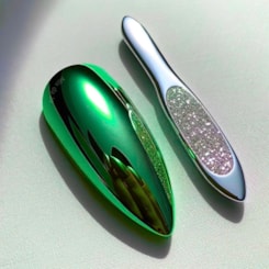 Folha de espelho Verde 16un Unhas cromadas Folha de espelho Verde 16un Unhas cromadas