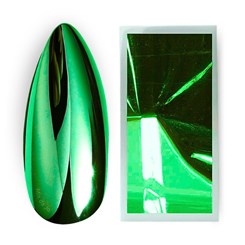 Folha de espelho Verde 16un Unhas cromadas