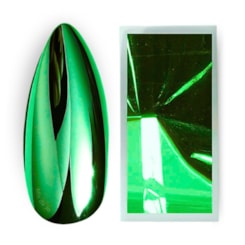 Folha de espelho Verde 16un Unhas cromadas Folha de espelho Verde 16un Unhas cromadas