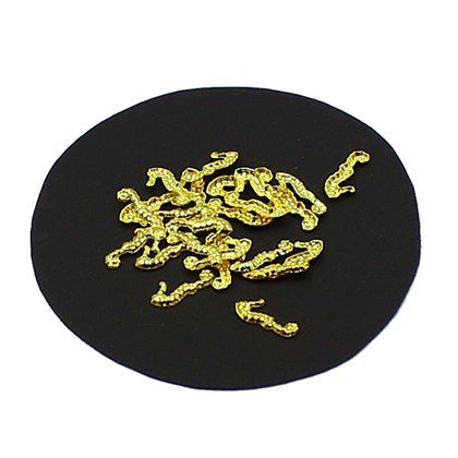 Folhas de Luxo 50 Peças - Modelo: Cavalo Marinho 3 x 7mm - Dourado