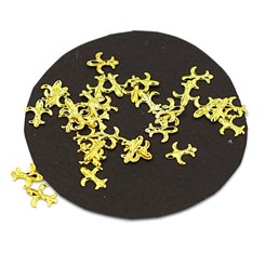 Folhas de Luxo 50 Peças - Modelo: Flor de Lis 5x6mm; Cor: Dourado