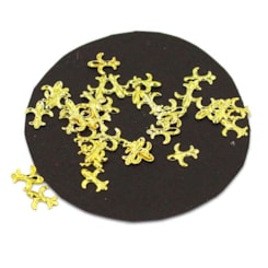 Folhas de Luxo 50 Peças - Modelo: Flor de Lis 5x6mm; Cor: Dourado Folhas de Luxo 50 Peças - Modelo: Flor de Lis 5x6mm; Cor: Dourado