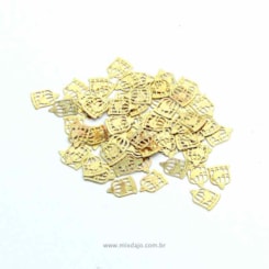 Folhas de Luxo 50 Peças - Modelo: Gaiolinha 4 x 5mm - Dourado