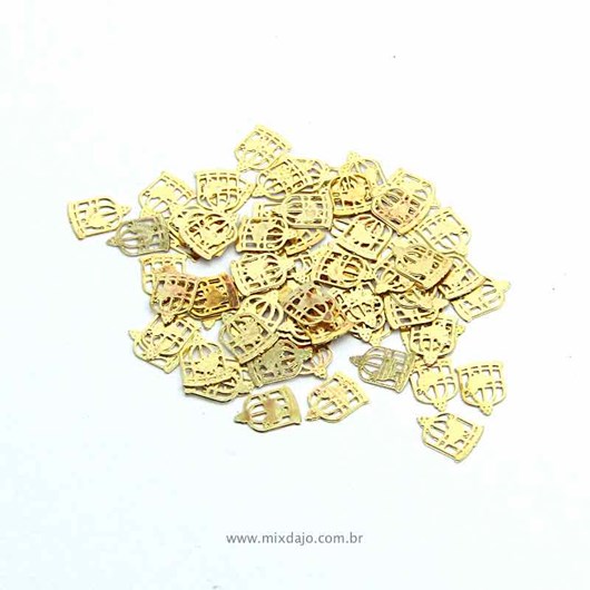 Folhas de Luxo 50 Peças - Modelo: Gaiolinha 4 x 5mm - Dourado - Imagem principal - ea68229c-b11c-4676-a688-2bb6d688e295