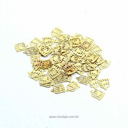 Folhas de Luxo 50 Peças - Modelo: Gaiolinha 4 x 5mm - Dourado