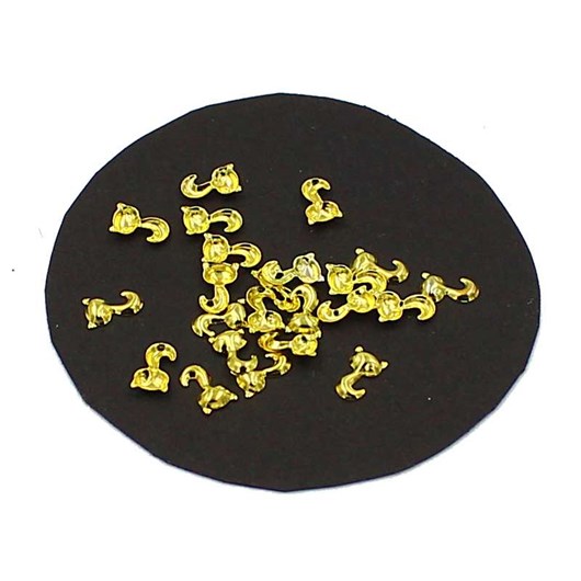Folhas de Luxo 50 Peças - Modelo: Gatinho 5 x 3 - Dourado para unhas