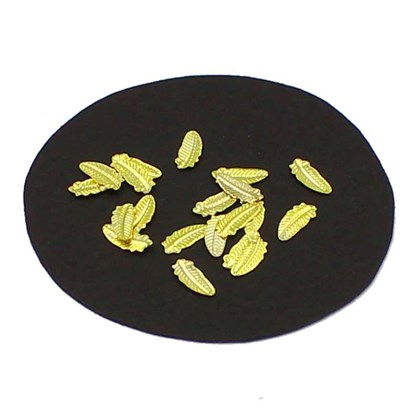 Folhas de Luxo 50 Peças - Modelo: Peninha 6 x 3mm - Dourado