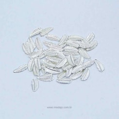 Folhas de Luxo 50 Peças - Modelo: Peninha Mini - Prateada Folhas de Luxo 50 Peças - Modelo: Peninha Mini - Prateada