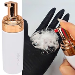 Frasco Pump espumador 200ml Branco e Rose Vazio Frasco Pump espumador 200ml Branco e Rose Vazio