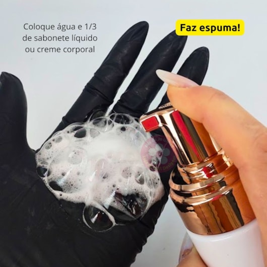 Frasco Pump espumador 200ml Branco e Rose Vazio para unhas