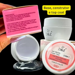 Gel 3 em 1 Hibrido Base e construção Transparente D&Z