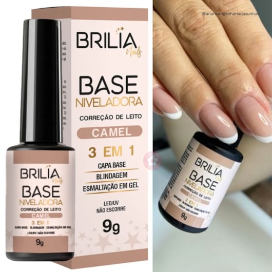 Gel Base Brilia Niveladora Camel 9g com pincel para unhas