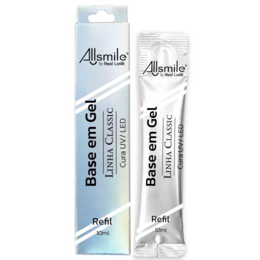 Gel base Real Love AllSmile Refil de 10ml Sachê para unhas