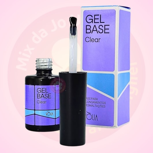Gel Base Vòlia Frasco com pincel 9g transparente para unhas