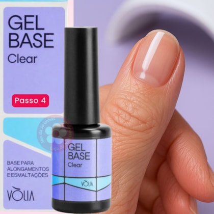 Gel Base Vòlia Frasco de vidro com pincel 9g transparente