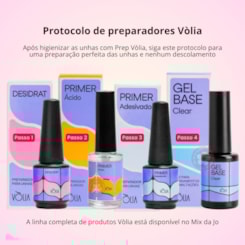 Gel Base Vòlia Frasco de vidro com pincel 9g transparente
