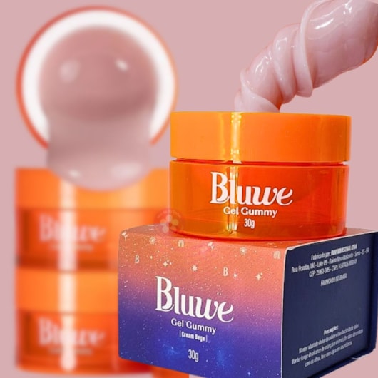 Gel Bluwe Gummy Cream Bege 30g para unhas