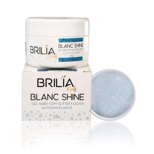 Gel Brilia Hard Blanc Shine c/ Glitter 25g para unhas