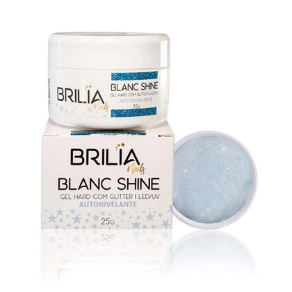 Gel Brilia Hard Blanc Shine c/ Glitter 25g