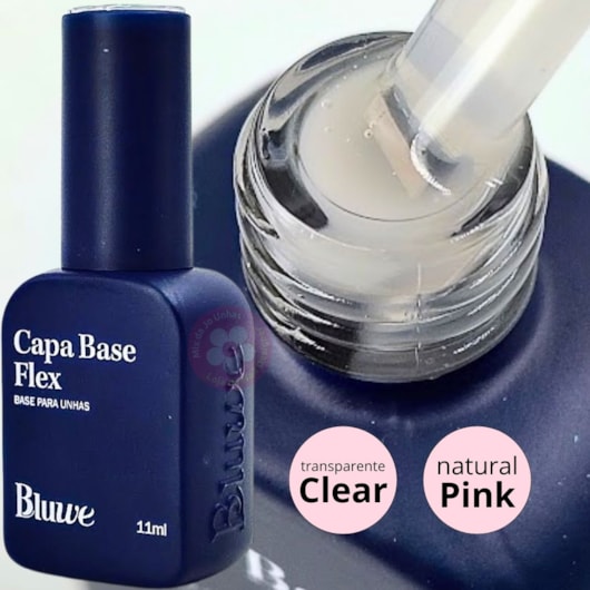 Gel Capa Base Bluwe Flex Super Clear Natural Pink11ml para unhas