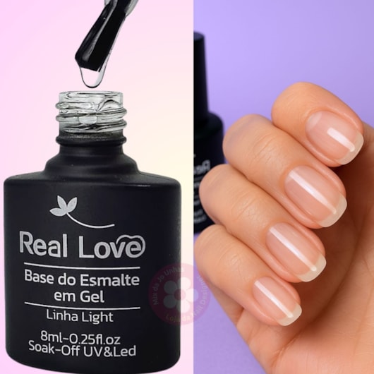 Gel capa base Real Love 8ml Linha light sem TPO para unhas