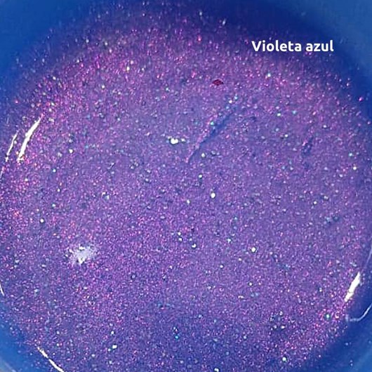Gel Construtor Shine 15g Fan Nails Com Glitter Cor: Violeta Azul para unhas