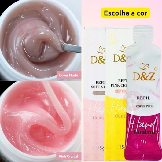 Gel D&Z Control sachê 15g Molde F1 para unhas