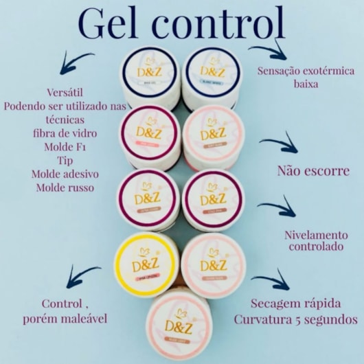 Gel D&Z Control sachê 15g Molde F1 para unhas