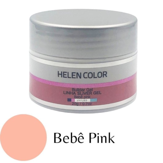 Gel Helen Color  - Linha Sliver Gel 20g C/ Anvisa - Cor: Bebê Pink para unhas