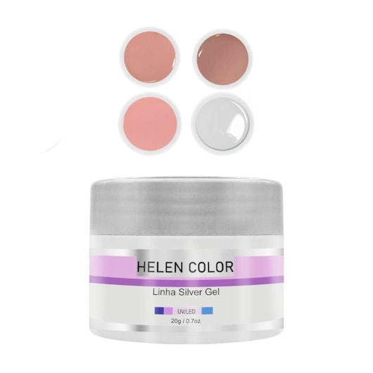 Gel Helen Color  - Linha Sliver Gel 20g C/ Anvisa - Cor: Clear Base para unhas