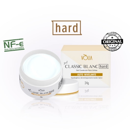 Gel para fibra cor Renda 24g Vòlia Hard Blanc para unhas