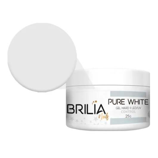 Gel para molde f1 branco 100% Hard Pure White Control Brilia 25g para unhas